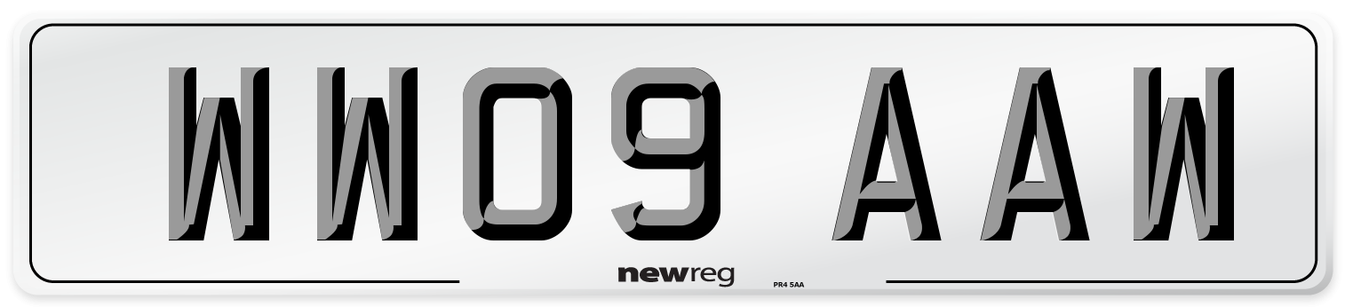 WW09 AAW Number Plate from New Reg